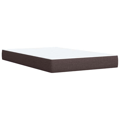 vidaXL Lit tapissier avec matelas Marron foncé 120x200 cm Tissu