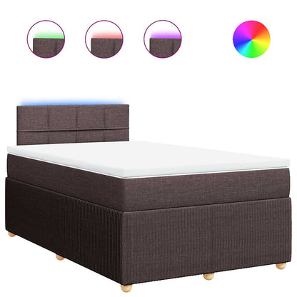 vidaXL Boxspringbett mit Matratze Dunkelbraun 120x200 cm Stoff