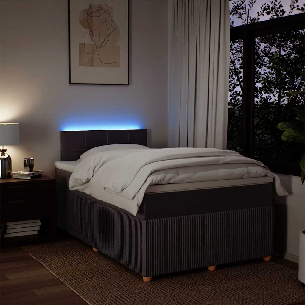 vidaXL Boxspringbett mit Matratze Dunkelbraun 120x200 cm Stoff