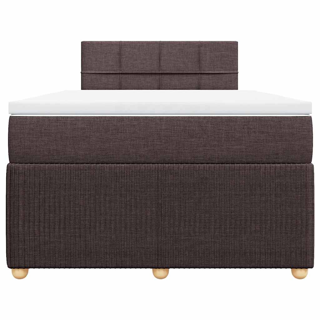 vidaXL Boxspringbett mit Matratze Dunkelbraun 120x200 cm Stoff