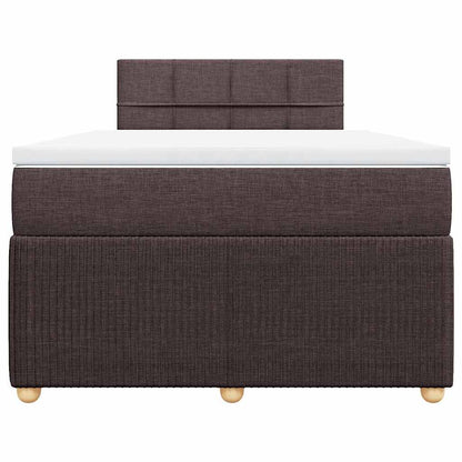 vidaXL Boxspringbett mit Matratze Dunkelbraun 120x200 cm Stoff