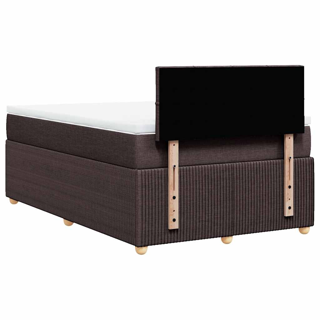 vidaXL Boxspringbett mit Matratze Dunkelbraun 120x200 cm Stoff