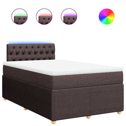 vidaXL Lit tapissier avec matelas Marron foncé 120x200 cm Tissu