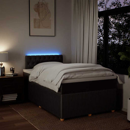 vidaXL Lit tapissier avec matelas Marron foncé 120x200 cm Tissu