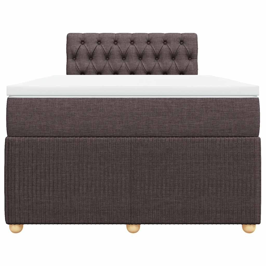 vidaXL Lit tapissier avec matelas Marron foncé 120x200 cm Tissu