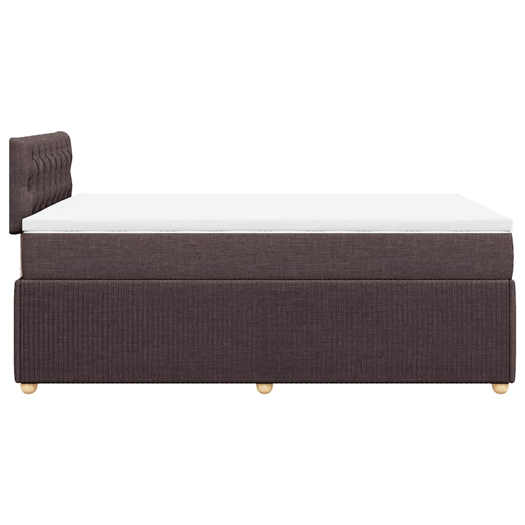 vidaXL Lit tapissier avec matelas Marron foncé 120x200 cm Tissu