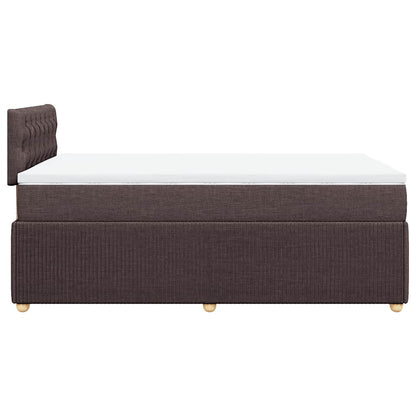vidaXL Lit tapissier avec matelas Marron foncé 120x200 cm Tissu