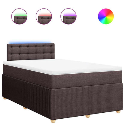 vidaXL Lit tapissier avec matelas Marron foncé 120x200 cm Tissu