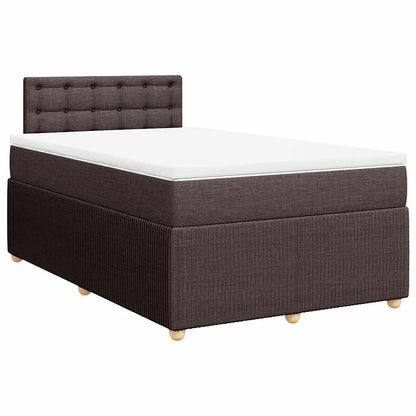 vidaXL Lit tapissier avec matelas Marron foncé 120x200 cm Tissu
