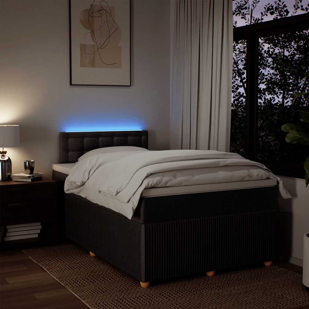 vidaXL Lit tapissier avec matelas Marron foncé 120x200 cm Tissu