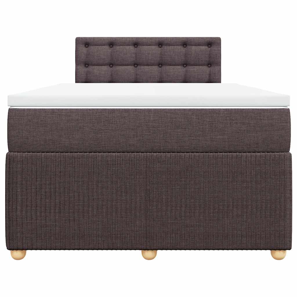 vidaXL Lit tapissier avec matelas Marron foncé 120x200 cm Tissu