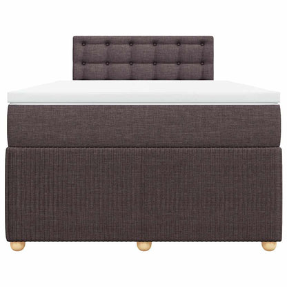 vidaXL Lit tapissier avec matelas Marron foncé 120x200 cm Tissu