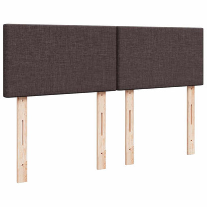 vidaXL Lit tapissier avec matelas Marron foncé 140x200 cm Tissu