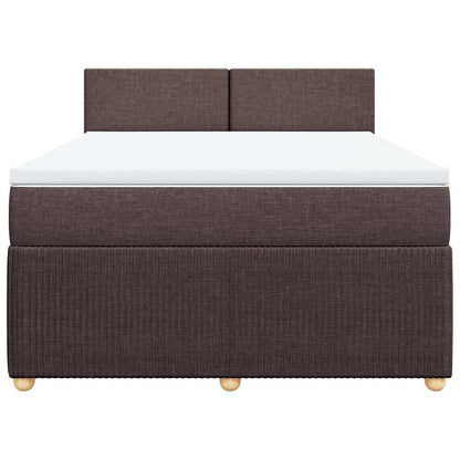 vidaXL Lit tapissier avec matelas Marron foncé 140x200 cm Tissu
