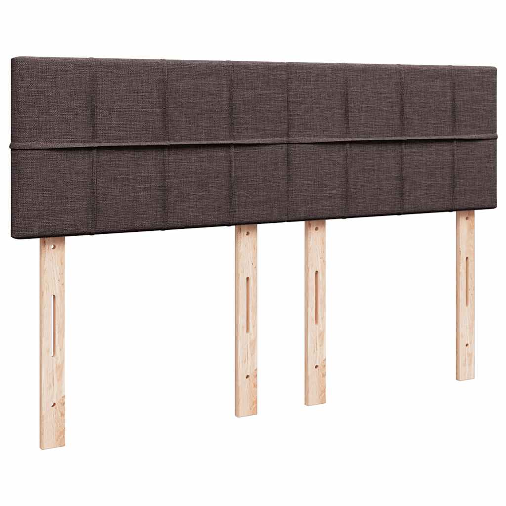 vidaXL Lit tapissier avec matelas Marron foncé 140x200 cm Tissu