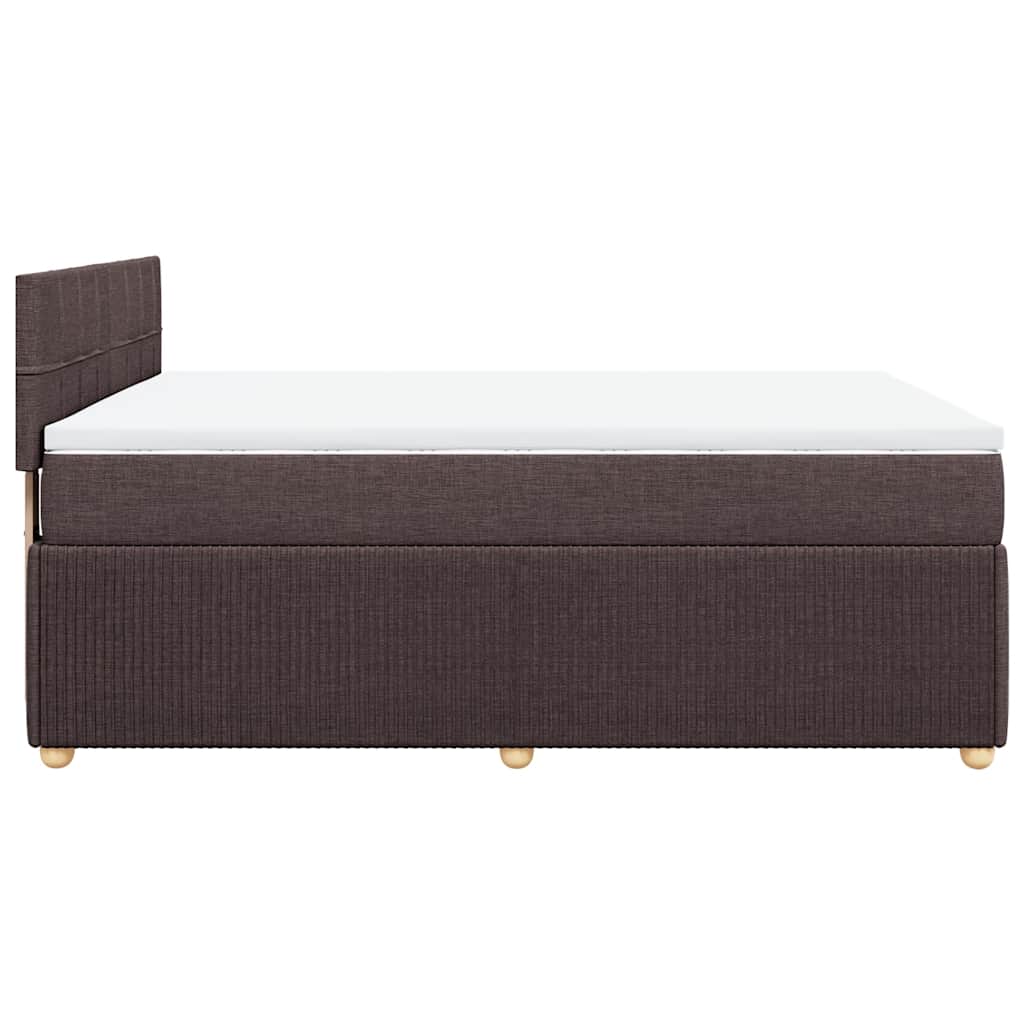 vidaXL Lit tapissier avec matelas Marron foncé 140x200 cm Tissu