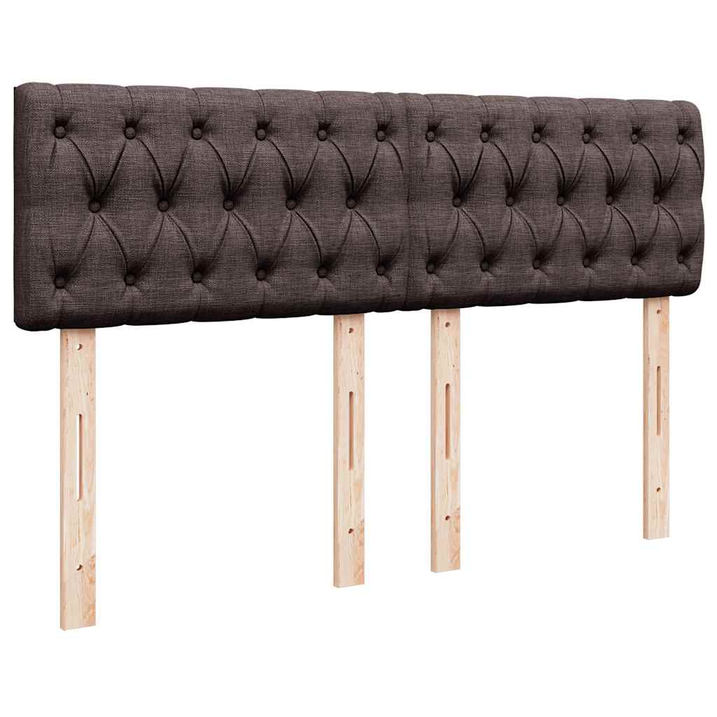 vidaXL Lit tapissier avec matelas Marron foncé 140x200 cm Tissu