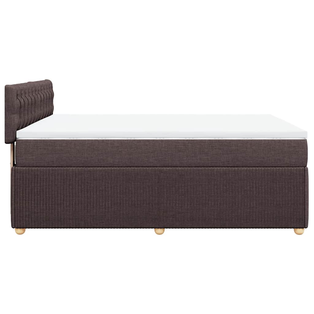 vidaXL Lit tapissier avec matelas Marron foncé 140x200 cm Tissu