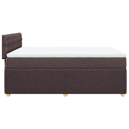 vidaXL Lit tapissier avec matelas Marron foncé 140x200 cm Tissu
