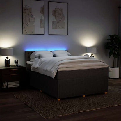 vidaXL Lit tapissier avec matelas Marron foncé 140x200 cm Tissu
