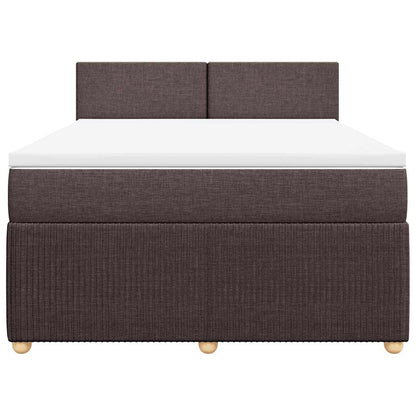vidaXL Boxspringbett mit Matratze Dunkelbraun 160x200 cm Stoff