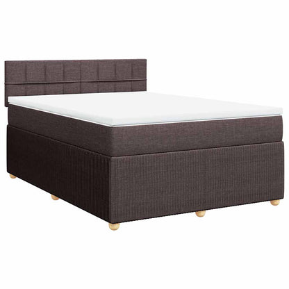 vidaXL Boxspringbett mit Matratze Dunkelbraun 160x200 cm Stoff
