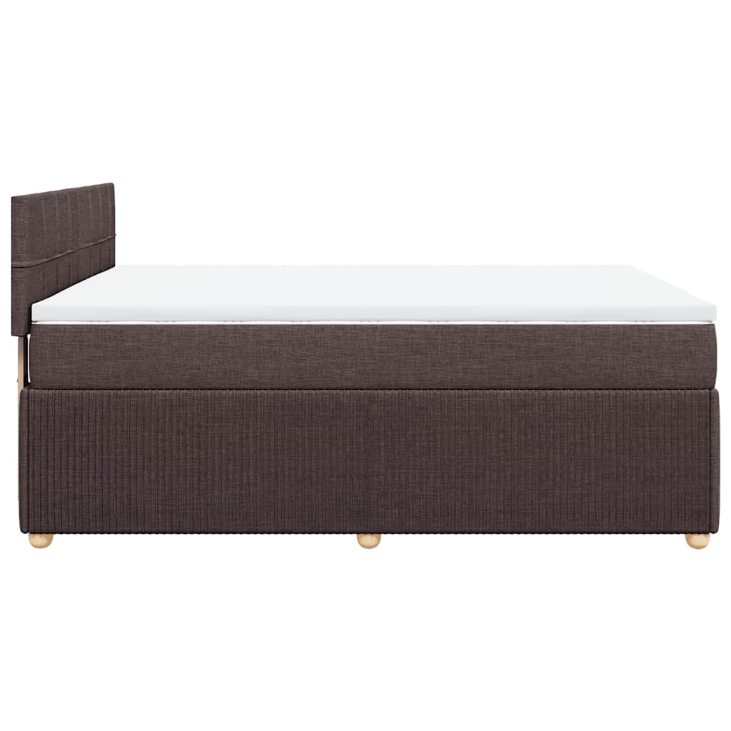 vidaXL Boxspringbett mit Matratze Dunkelbraun 160x200 cm Stoff