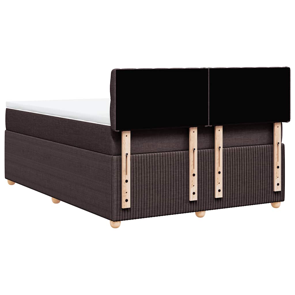 vidaXL Boxspringbett mit Matratze Dunkelbraun 160x200 cm Stoff
