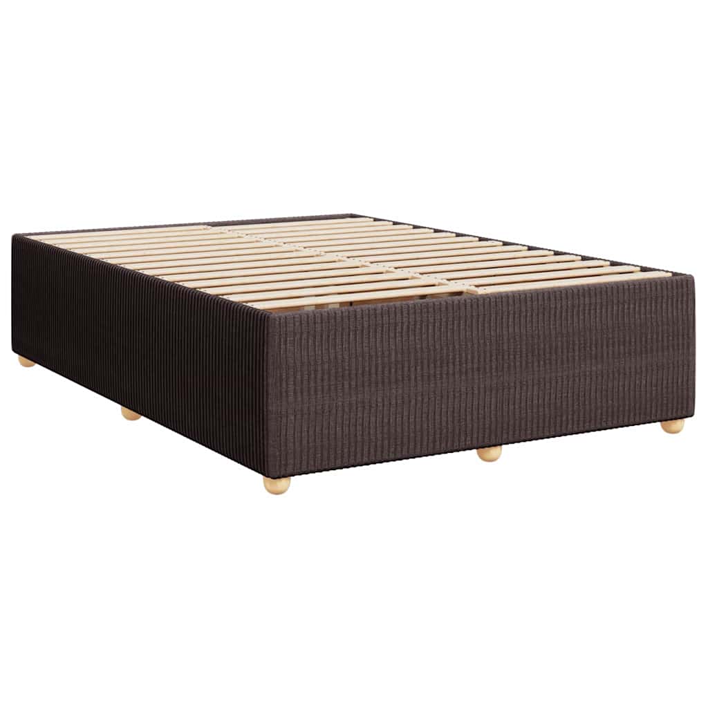 vidaXL Boxspringbett mit Matratze Dunkelbraun 160x200 cm Stoff