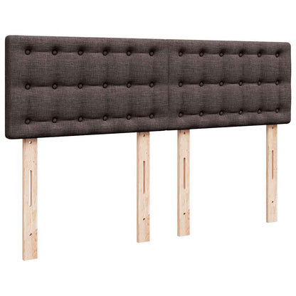 vidaXL Lit tapissier avec matelas Marron foncé 160x200 cm Tissu