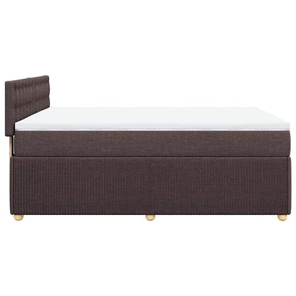 vidaXL Lit tapissier avec matelas Marron foncé 160x200 cm Tissu