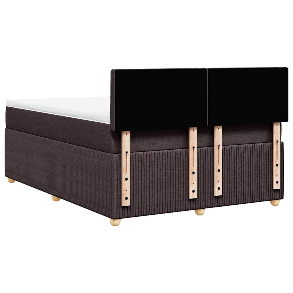 vidaXL Lit tapissier avec matelas Marron foncé 160x200 cm Tissu