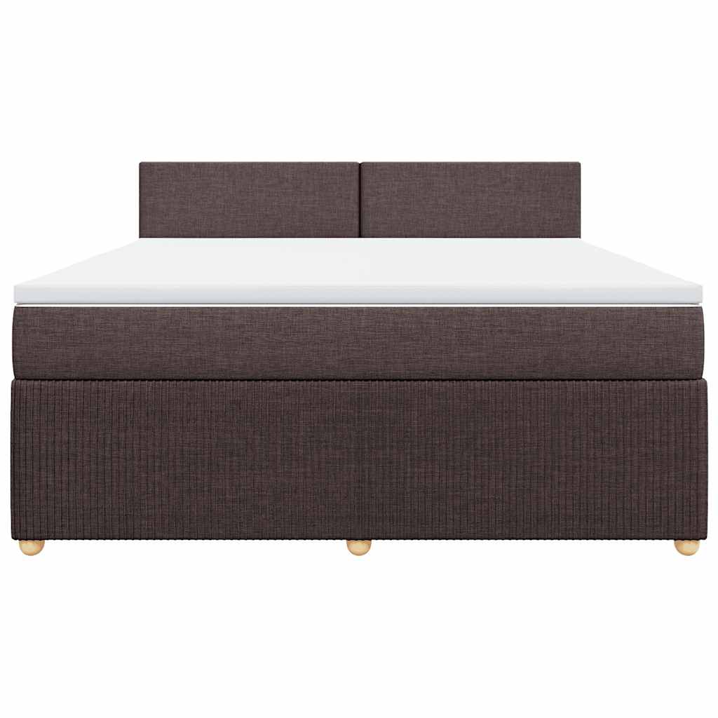 vidaXL Boxspringbett mit Matratze Dunkelbraun 180x200 cm Stoff