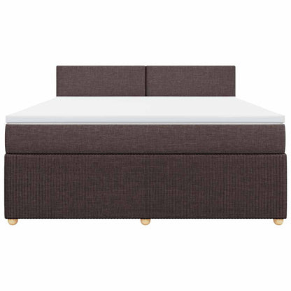vidaXL Boxspringbett mit Matratze Dunkelbraun 180x200 cm Stoff