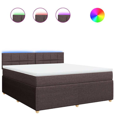vidaXL Boxspringbett mit Matratze Dunkelbraun 180x200 cm Stoff