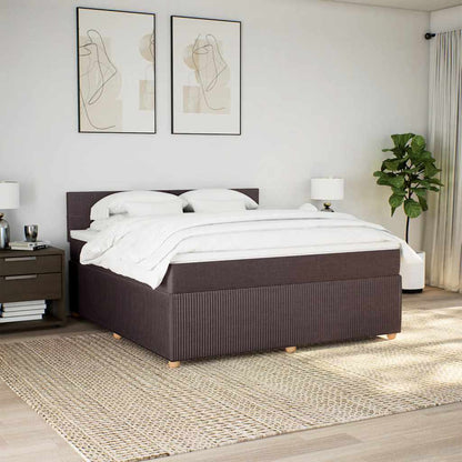vidaXL Boxspringbett mit Matratze Dunkelbraun 180x200 cm Stoff