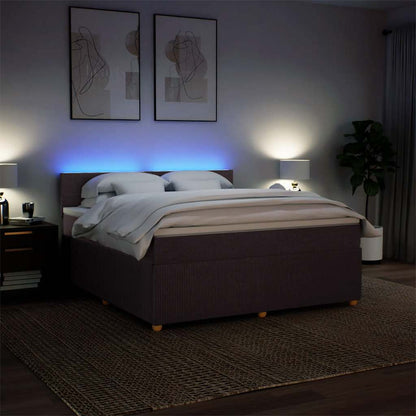 vidaXL Boxspringbett mit Matratze Dunkelbraun 180x200 cm Stoff