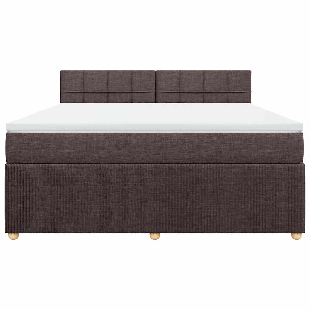 vidaXL Boxspringbett mit Matratze Dunkelbraun 180x200 cm Stoff