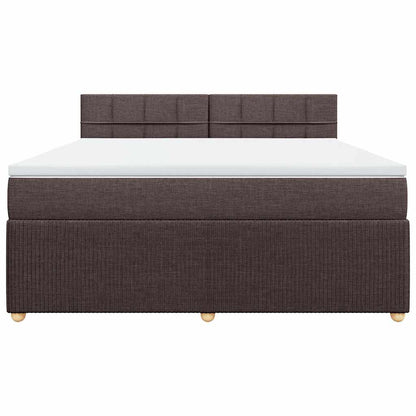 vidaXL Boxspringbett mit Matratze Dunkelbraun 180x200 cm Stoff