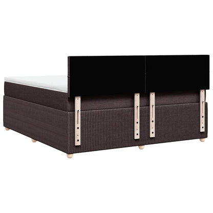 vidaXL Boxspringbett mit Matratze Dunkelbraun 180x200 cm Stoff