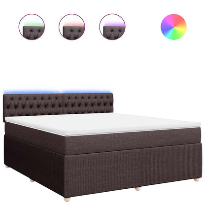 vidaXL Boxspringbett mit Matratze Dunkelbraun 180x200 cm Stoff