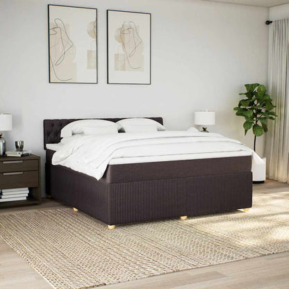 vidaXL Boxspringbett mit Matratze Dunkelbraun 180x200 cm Stoff