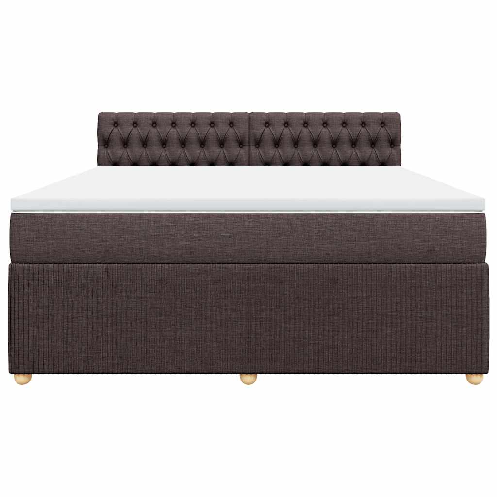 vidaXL Boxspringbett mit Matratze Dunkelbraun 180x200 cm Stoff