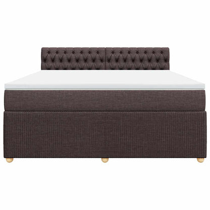 vidaXL Boxspringbett mit Matratze Dunkelbraun 180x200 cm Stoff