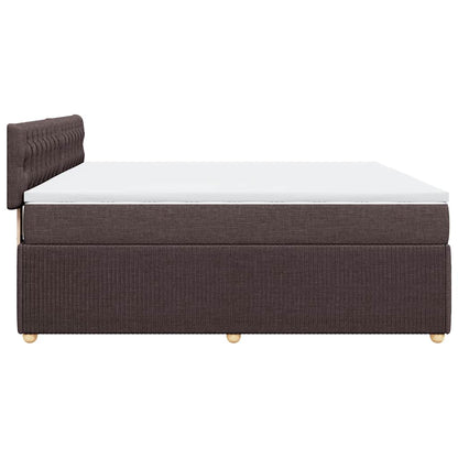 vidaXL Boxspringbett mit Matratze Dunkelbraun 180x200 cm Stoff