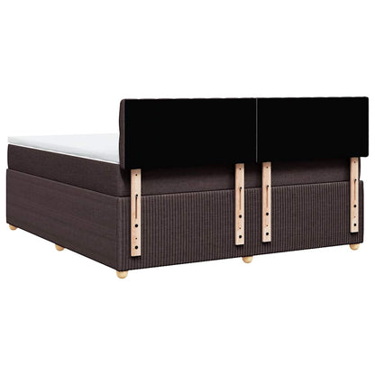 vidaXL Boxspringbett mit Matratze Dunkelbraun 180x200 cm Stoff