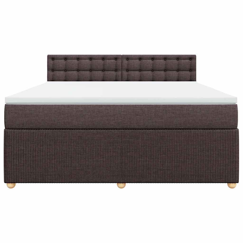 vidaXL Boxspringbett mit Matratze Dunkelbraun 180x200 cm Stoff