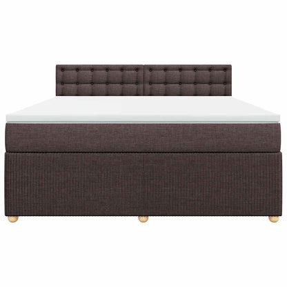 vidaXL Boxspringbett mit Matratze Dunkelbraun 180x200 cm Stoff