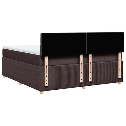 vidaXL Boxspringbett mit Matratze Dunkelbraun 180x200 cm Stoff