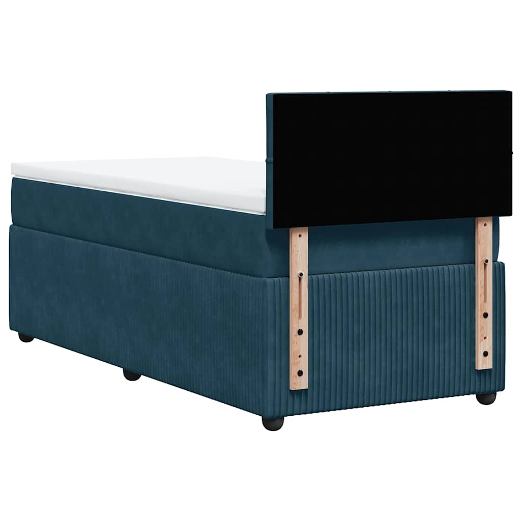 vidaXL Boxspringbett mit Matratze Blau 80x200 cm Samt